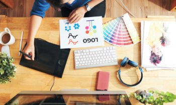 A female creating digital graphics to sell online