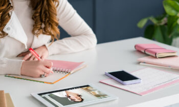 Online Tutor giving instruction to a student